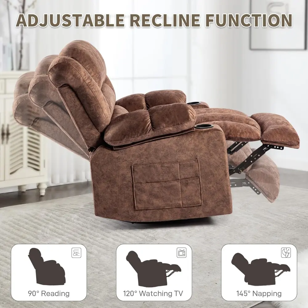 Recliner Chair Rocker Modern Ergonomic Lounge 360 Degree Swivel Single Sofa Seat Living Room Lounge Recliners on Clearance Foam