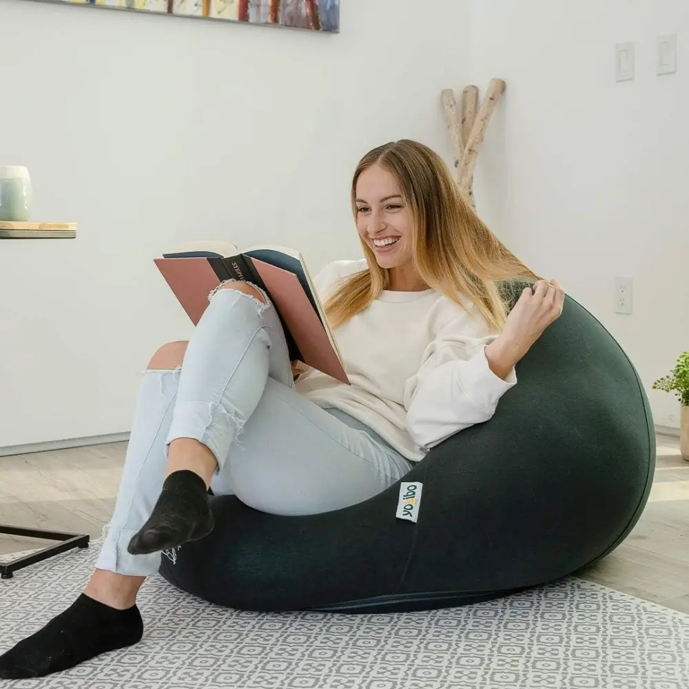 Pod X Small Bean Bag Lounger Chair for Adults and Teens with Filling, Soft, Plush, Comfy, Sensory Lounge Beanbag, Washable Cove