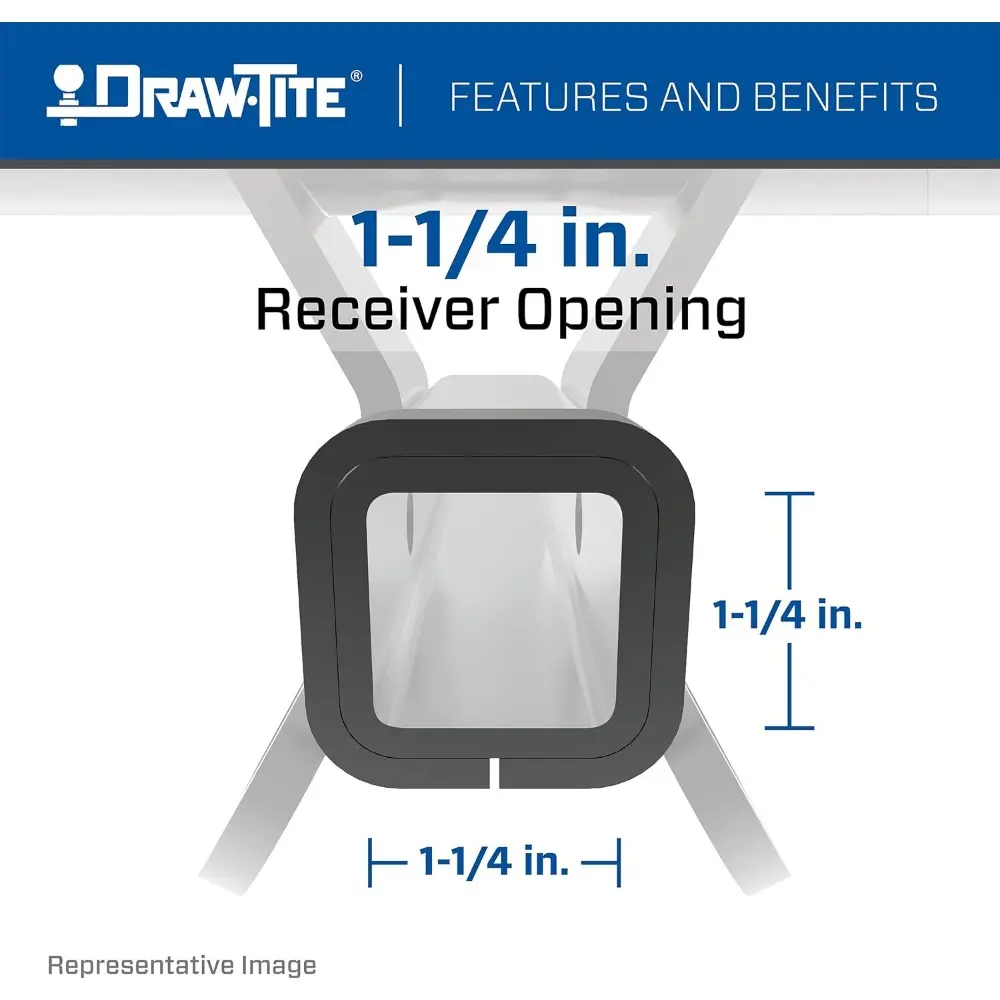 Draw-Tite 36493 Class II Frame Hitch with 1-1/4" Square Receiver Tube Opening , Black