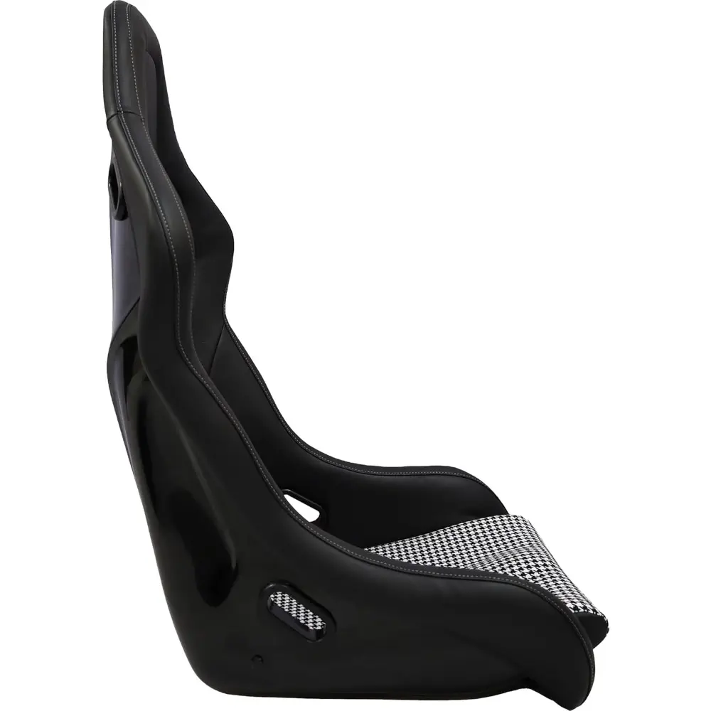 Piece Of Universal Strong Fiberglass Back Racing Seat For Racing Simulator Black PVC Leather With White Fabric Cloth Diamond Sti