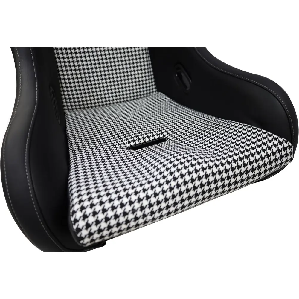 Piece Of Universal Strong Fiberglass Back Racing Seat For Racing Simulator Black PVC Leather With White Fabric Cloth Diamond Sti