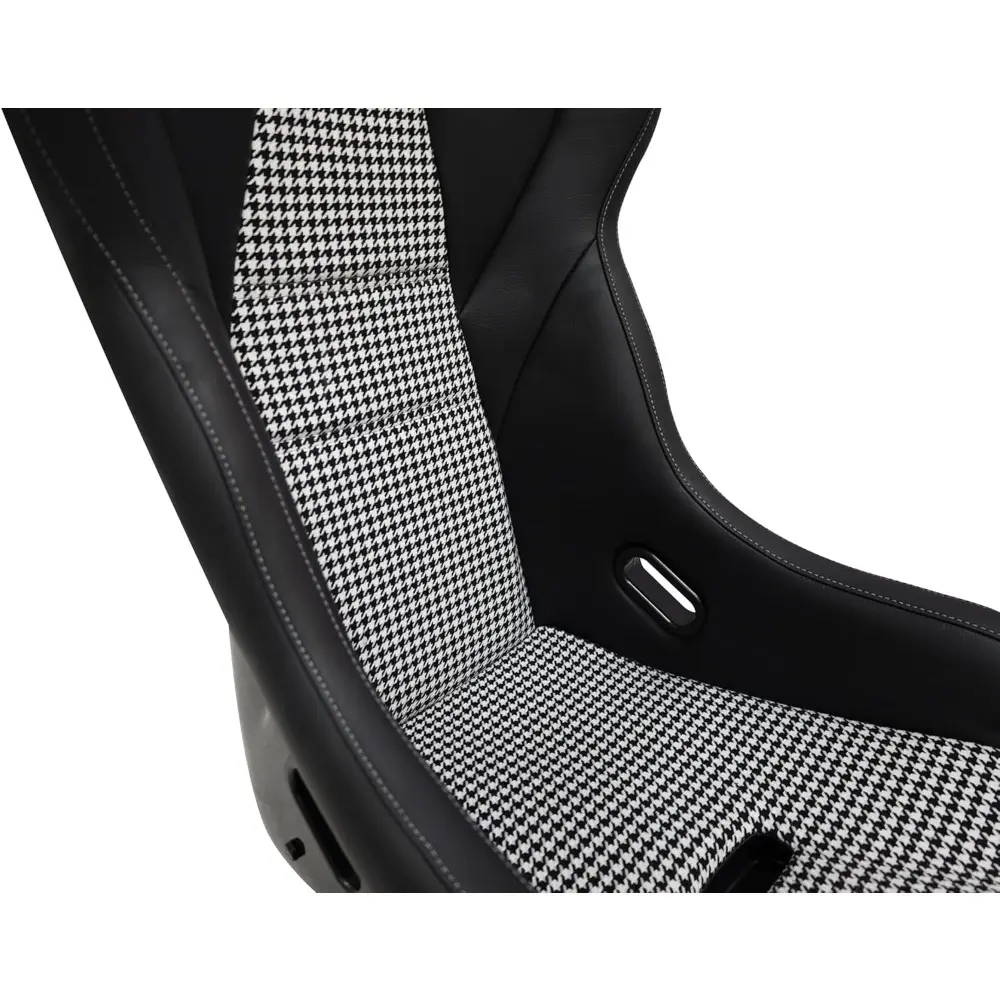 Piece Of Universal Strong Fiberglass Back Racing Seat For Racing Simulator Black PVC Leather With White Fabric Cloth Diamond Sti