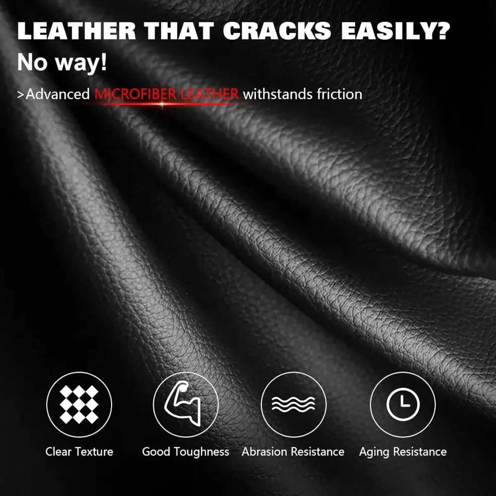 , Upgrade Universal Microfiber PU Leather + Carbon Leather Racing Seats, with Dual Sliders, Reclinable Black with Blue Plaid Spo