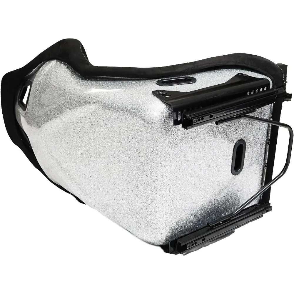 Adjustable Diamond Luxury Racing Lowered Ultra Max Bucket Seat w/Sliders SINGLE BLACK