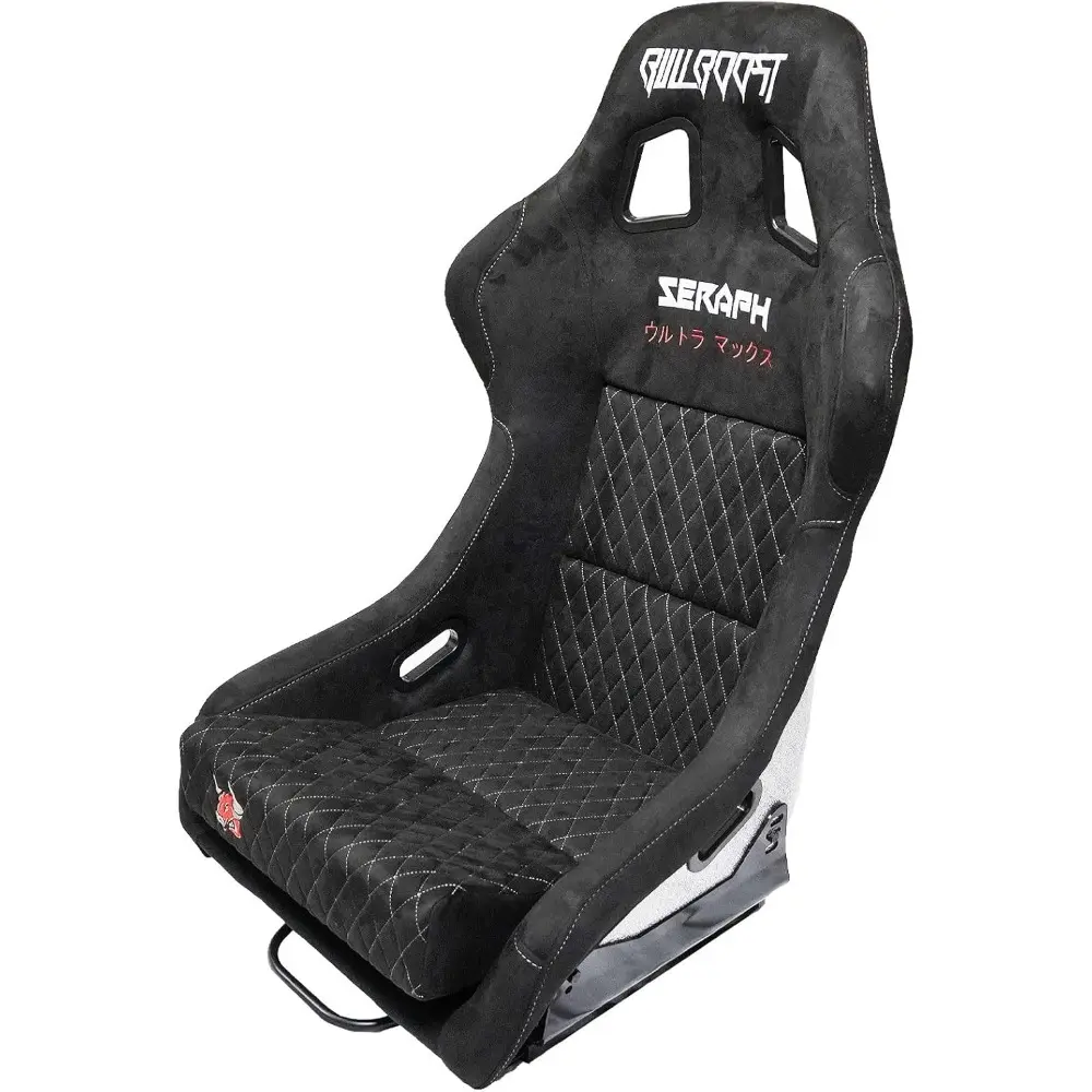 Adjustable Diamond Luxury Racing Lowered Ultra Max Bucket Seat w/Sliders SINGLE BLACK