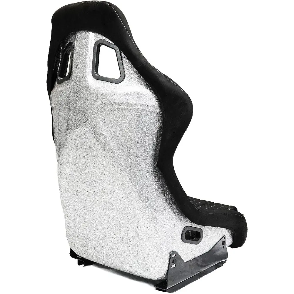Adjustable Diamond Luxury Racing Lowered Ultra Max Bucket Seat w/Sliders SINGLE BLACK