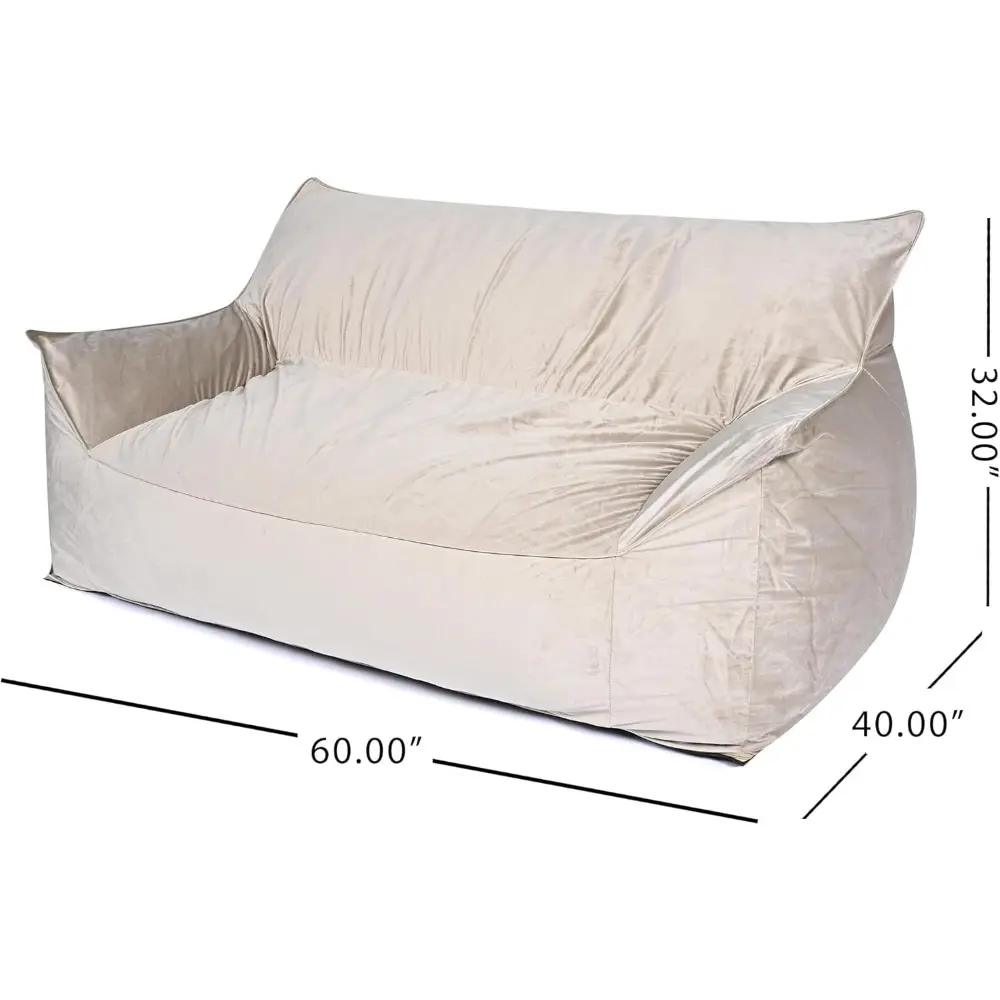 Bean Bag Sofa Chair, Taupe - Bean Bag Chair with Armrests, Bean Bag Couch with High-Density Foam, Reading Chair, Lounge Chair f