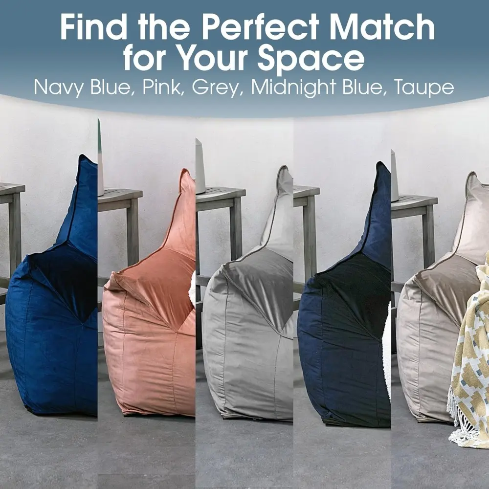 Bean Bag Sofa Chair, Taupe - Bean Bag Chair with Armrests, Bean Bag Couch with High-Density Foam, Reading Chair, Lounge Chair f