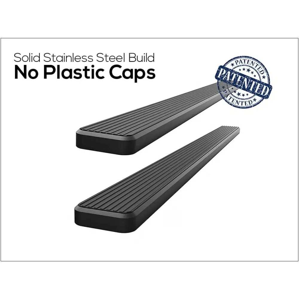 Running Boards 5 inches Matte Black Compatible with Toyota Tundra 2022-2025 CrewMax Stainless Steel (Nerf Bars Side Steps Side