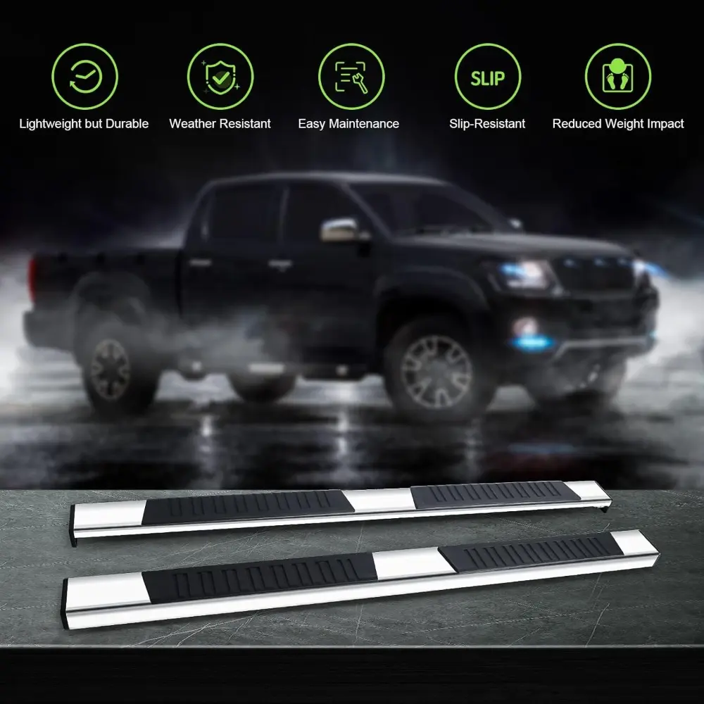 6" Chrome Running Boards Custom Fit 2022-2025 Toyota Tundra Crew Max Cab Crew Cab Side Step Nerf bar, Aluminum Polished