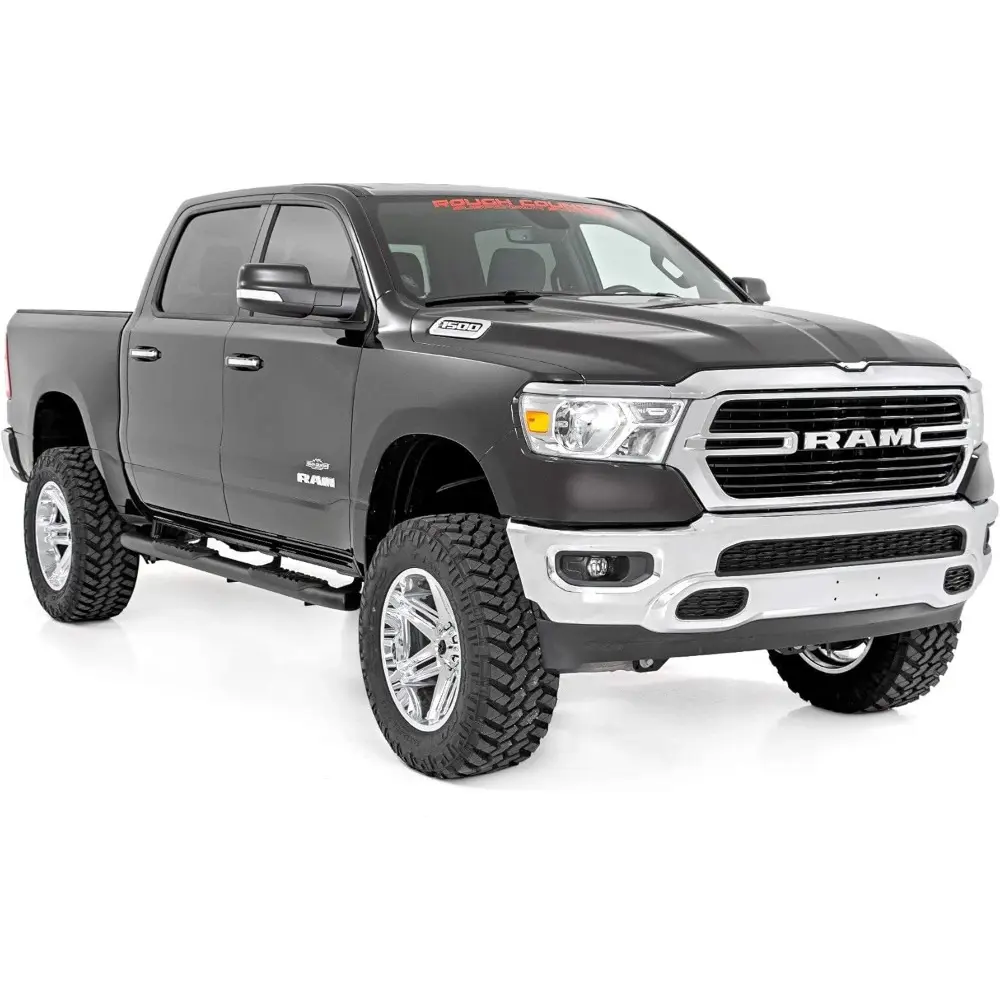 Oval Nerf Steps for Ram 1500 (2019-2025) 1500 TRX (2021-2024) Crew Cab - OEM Style Rails with Built-in Side Steps