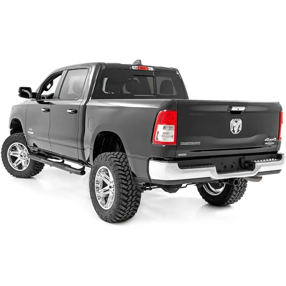 Oval Nerf Steps for Ram 1500 (2019-2025) 1500 TRX (2021-2024) Crew Cab - OEM Style Rails with Built-in Side Steps