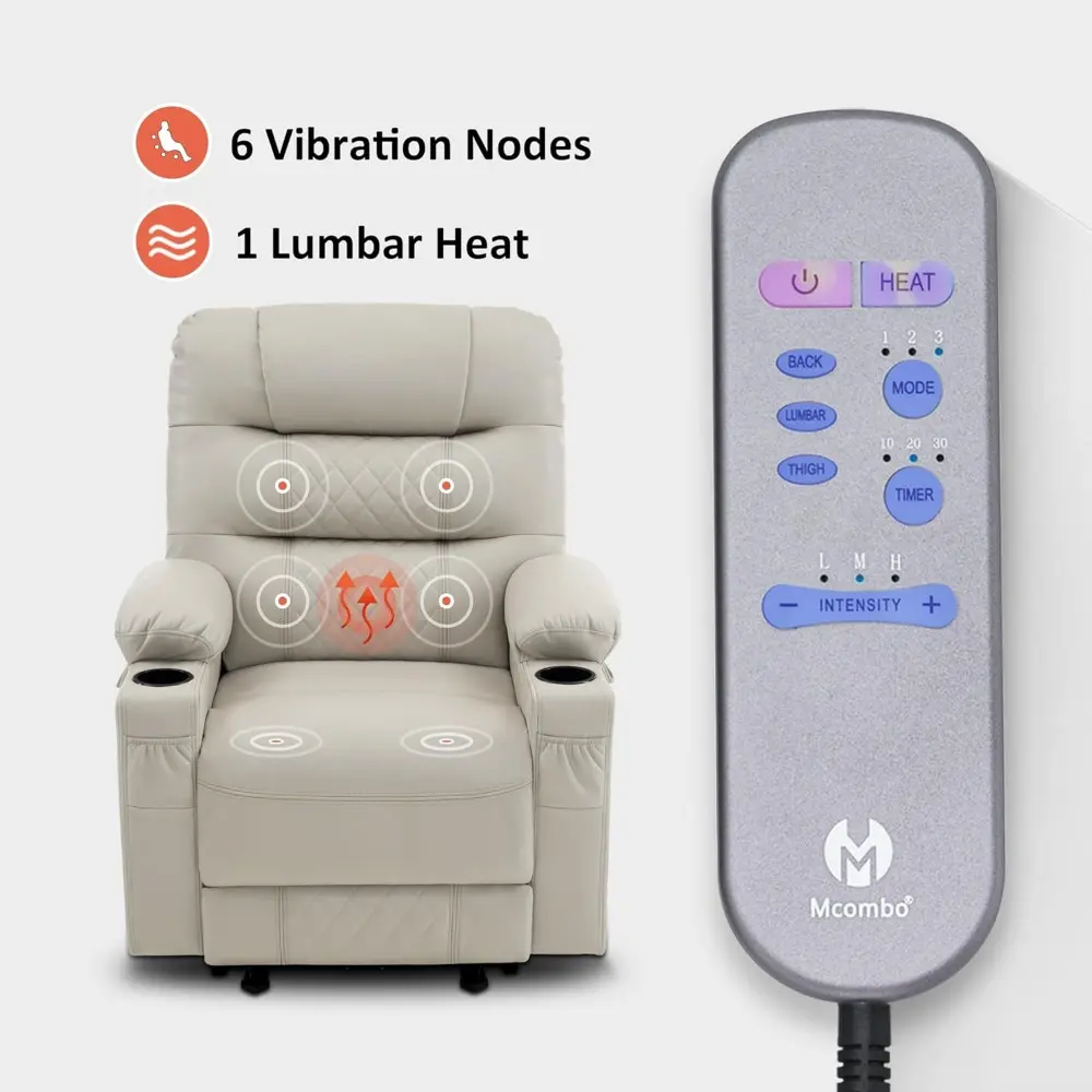 "Massage Chair with Heat and Vibration, Zero Gravity Recliner with USB Ports and Cup Holders for Living Room Comfort"