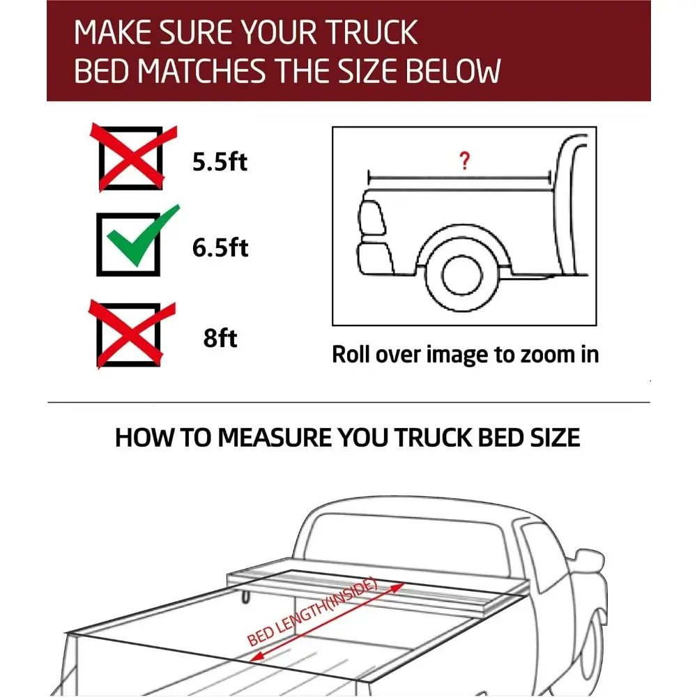 Professional FRP Hard Tri-Fold Truck Bed Tonneau Cover for 2017-2025 Titan w/o Titan Box 6.5ft (78.7") Bed |for Models with or
