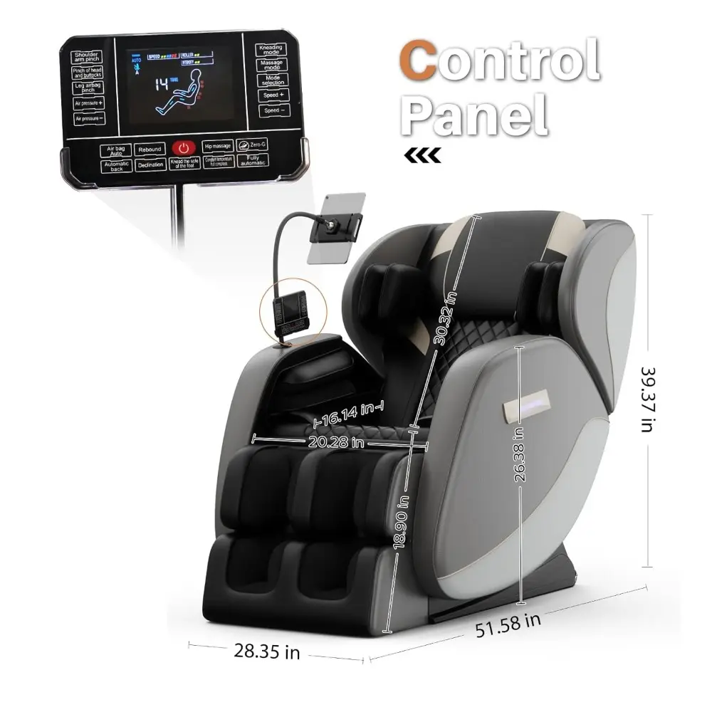 "Full Body Zero Gravity Massage Chair with Auto Modes, Airbag Massage, 6 Fixed Point Rollers, Foot Massage, and Heating"