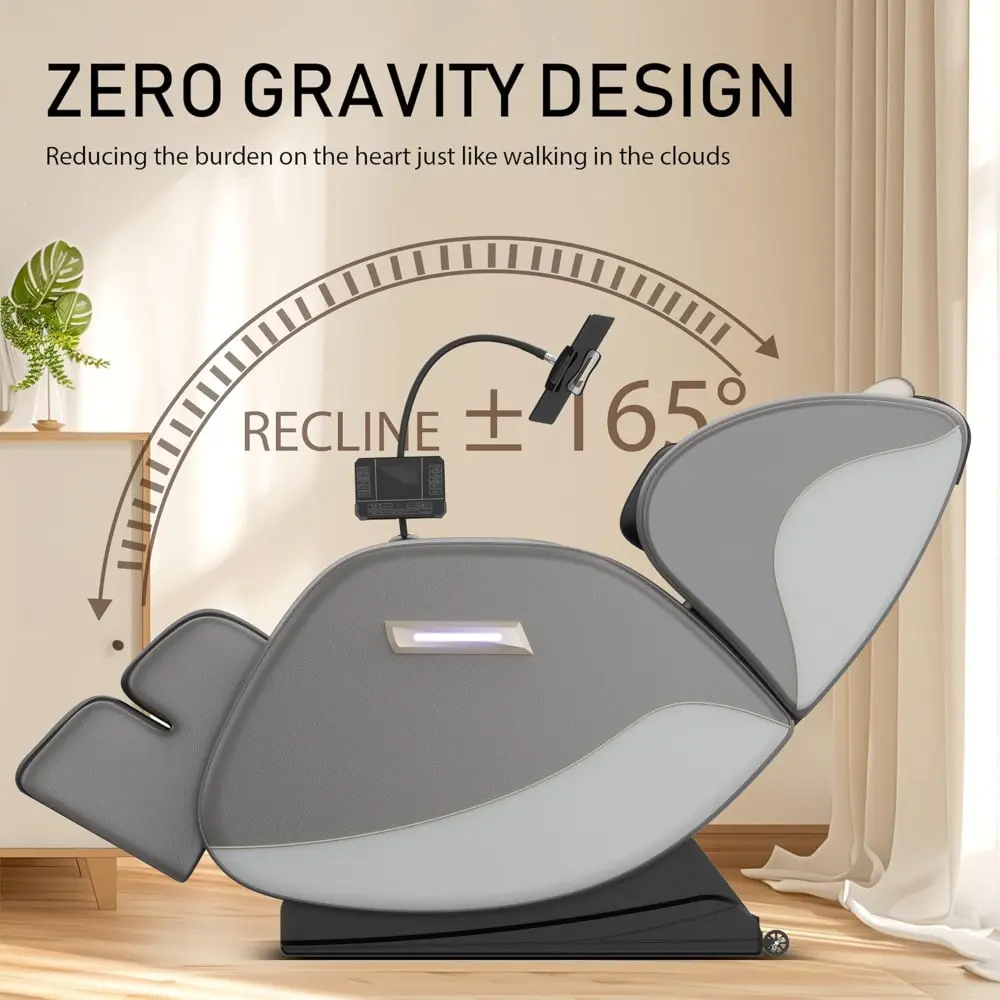 "Full Body Zero Gravity Massage Chair with Auto Modes, Airbag Massage, 6 Fixed Point Rollers, Foot Massage, and Heating"