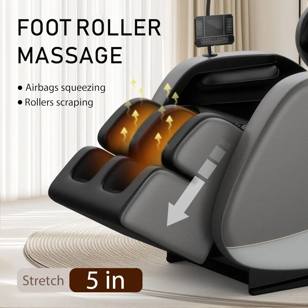 "Full Body Zero Gravity Massage Chair with Auto Modes, Airbag Massage, 6 Fixed Point Rollers, Foot Massage, and Heating"