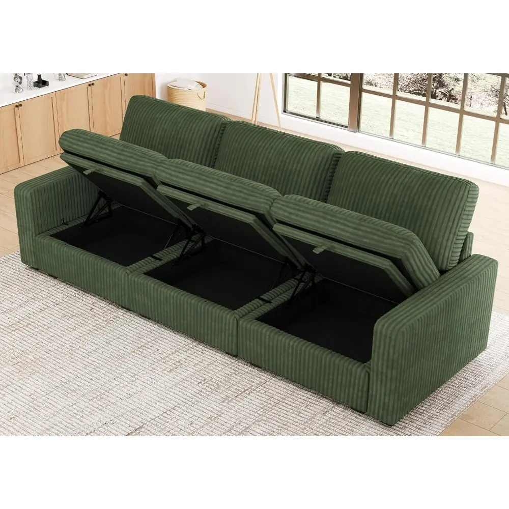Modular Sectional Sofa with Storage Ottoman, Oversized Cloud Couch Sectional with Extra Deep Seat, Comfy 3 Seater Sectional Cou