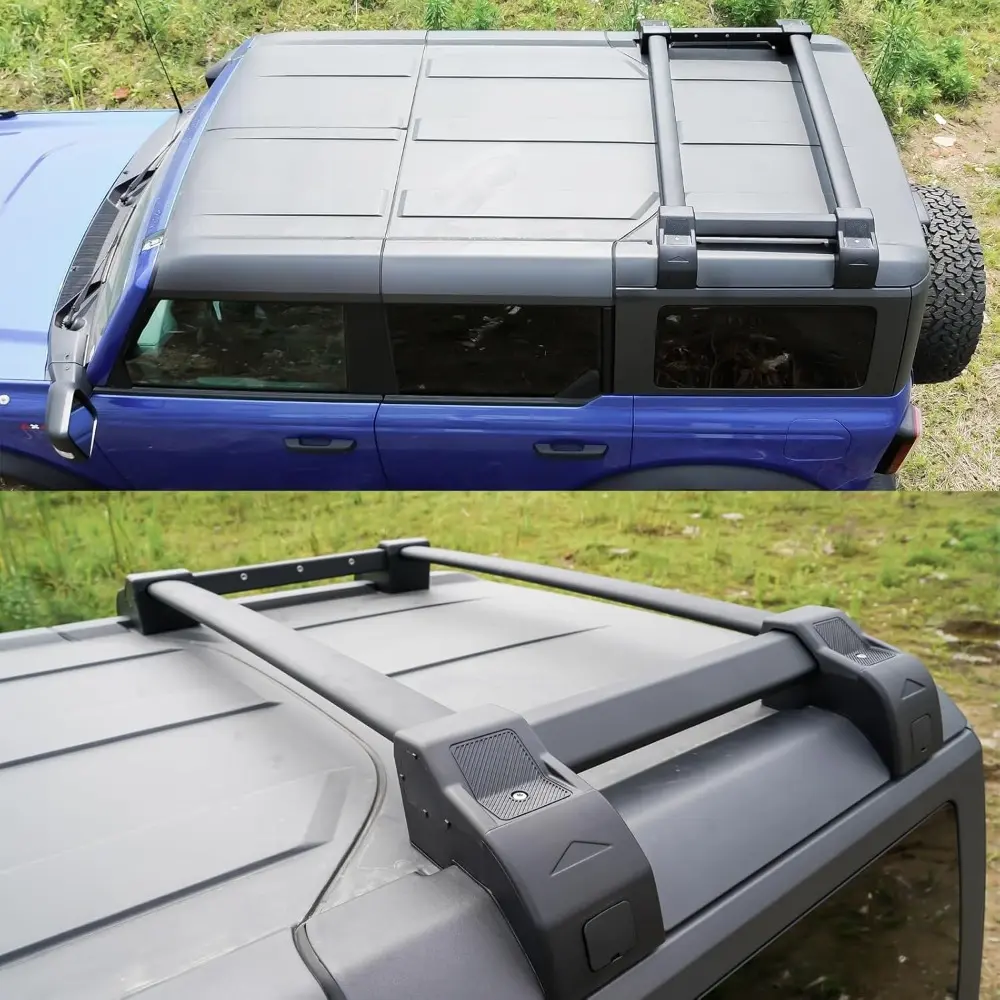 Rear Extensions Roof Rack Cross Bars & Side Ladder & Side Box for 2021-2025 Ford Bronco Hard Top Rooftop Cargo Accrssories Lugga