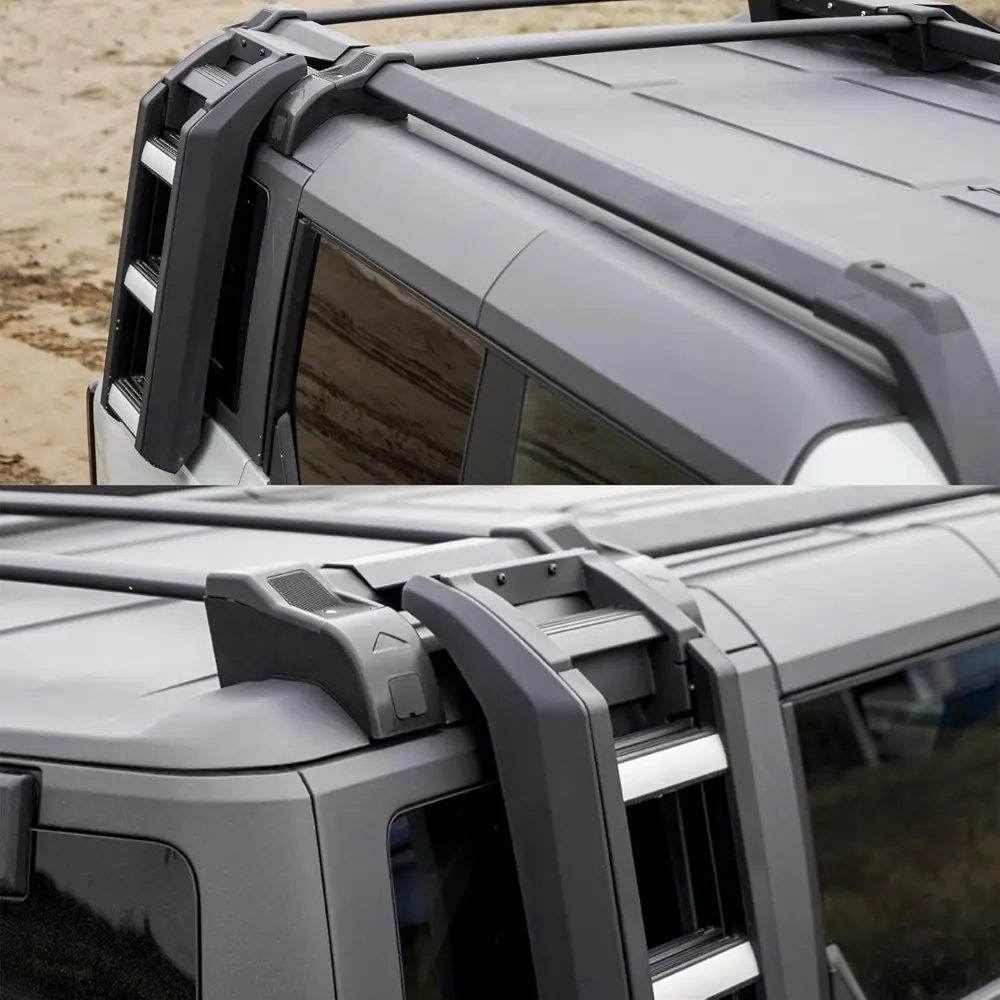 Rear Extensions Roof Rack Cross Bars & Side Ladder & Side Box for 2021-2025 Ford Bronco Hard Top Rooftop Cargo Accrssories Lugga
