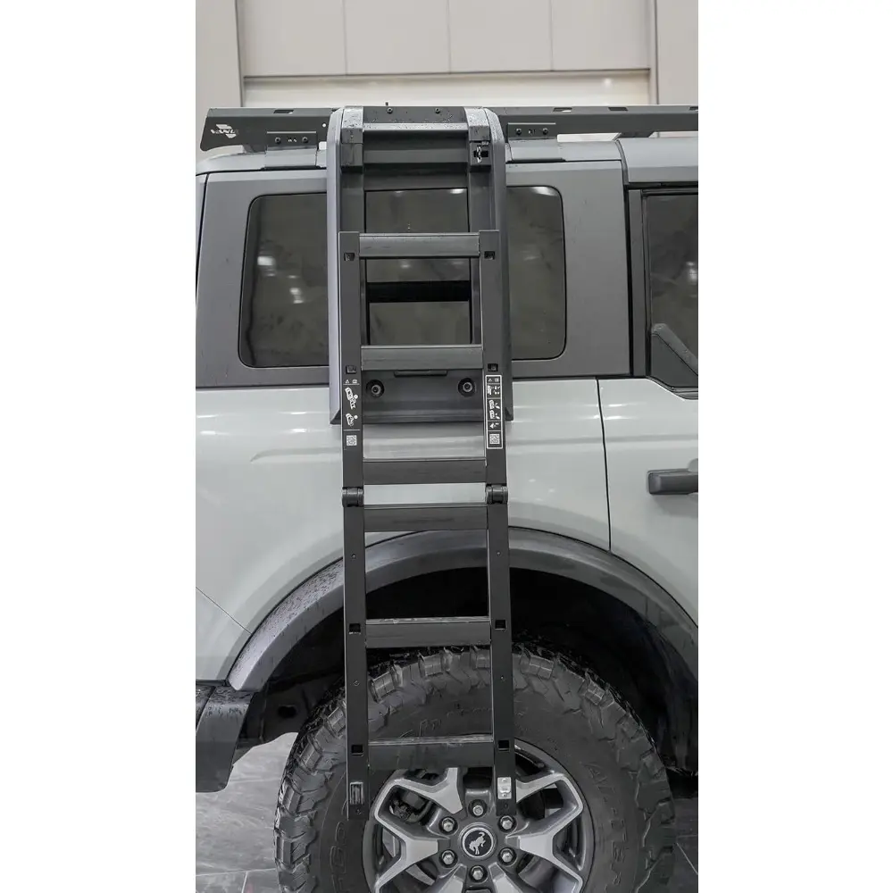 Rear Extensions Roof Rack Cross Bars & Side Ladder & Side Box for 2021-2025 Ford Bronco Hard Top Rooftop Cargo Accrssories Lugga