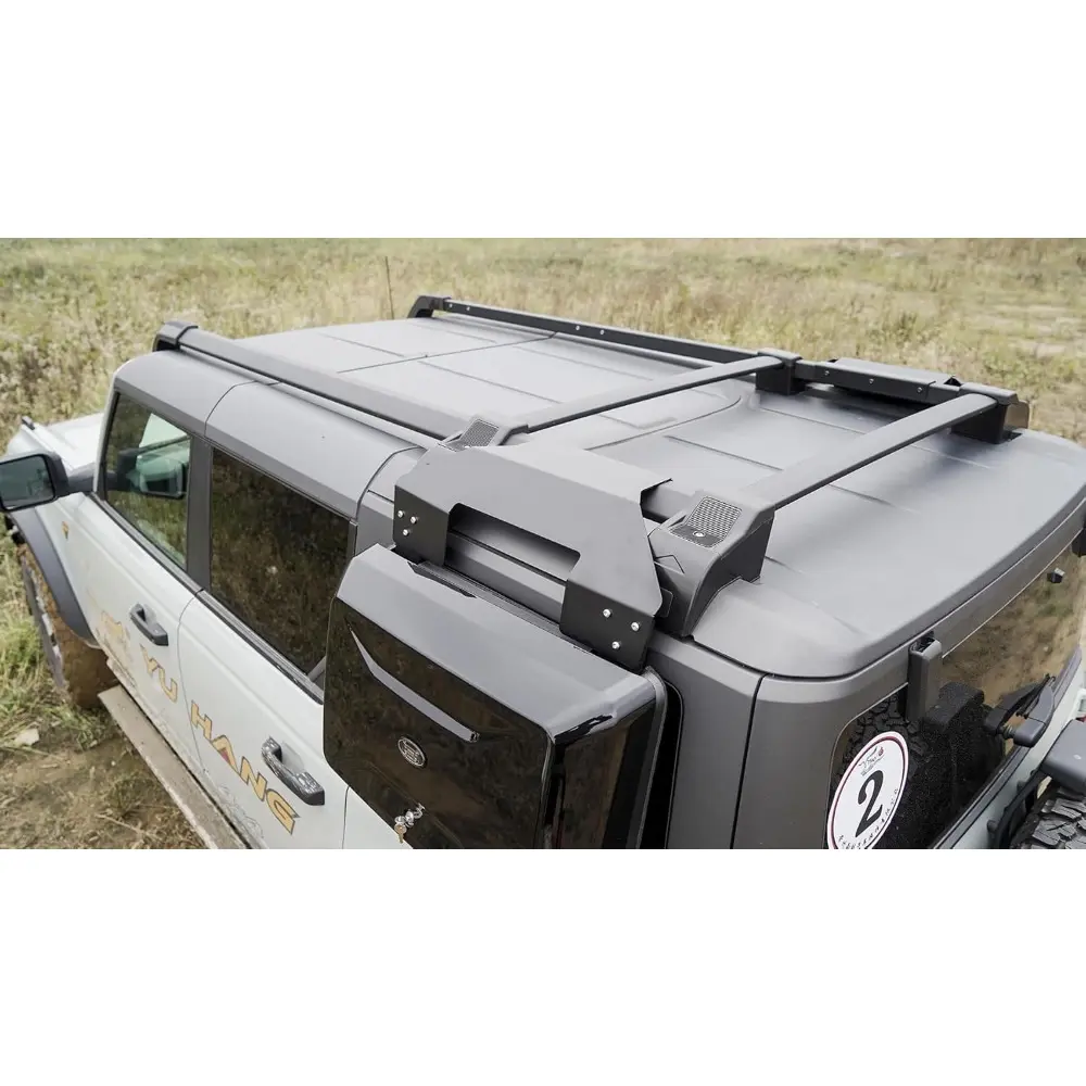 Rear Extensions Roof Rack Cross Bars & Side Ladder & Side Box for 2021-2025 Ford Bronco Hard Top Rooftop Cargo Accrssories Lugga