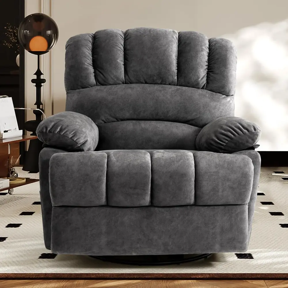 COOSLEEP Oversized Manual Swivel Rocker Recliner Chair, Extra Wide Glider Rocker Recliner for Big and Tall, Overstuffed Lazy Rec