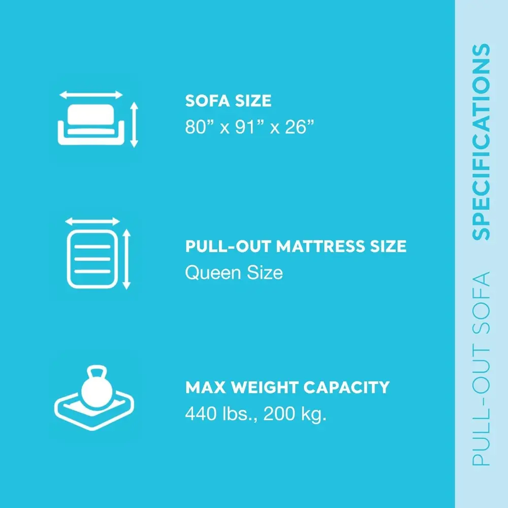 Inflatable Furniture Set with Queen Sized Pull-Out Sofa Bed and 2 Sofa Sleepers, Gray - Air Mattress, Portable Couch, Lounge Ch
