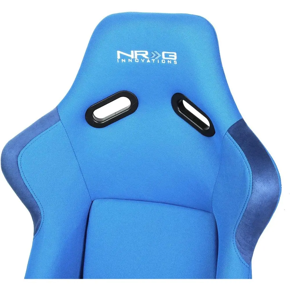 NRG FRP-300BL 1-Side Fiber Glass Bucket Style Racing Seat w/Foam Lumbar Cushions Blue