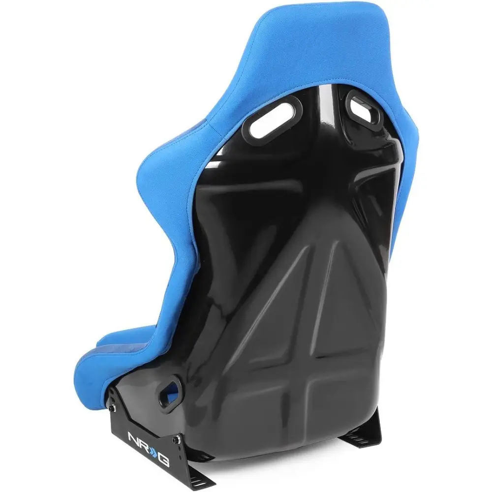 NRG FRP-300BL 1-Side Fiber Glass Bucket Style Racing Seat w/Foam Lumbar Cushions Blue