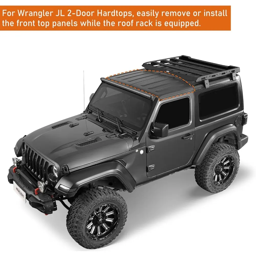 u-Box Roof Rack 2-Door Wrangler JL Aluminum Cross Bar Overland Cargo Carrier for 2018-2025 Jeep Wrangler JL 2 Door w/Hard Top