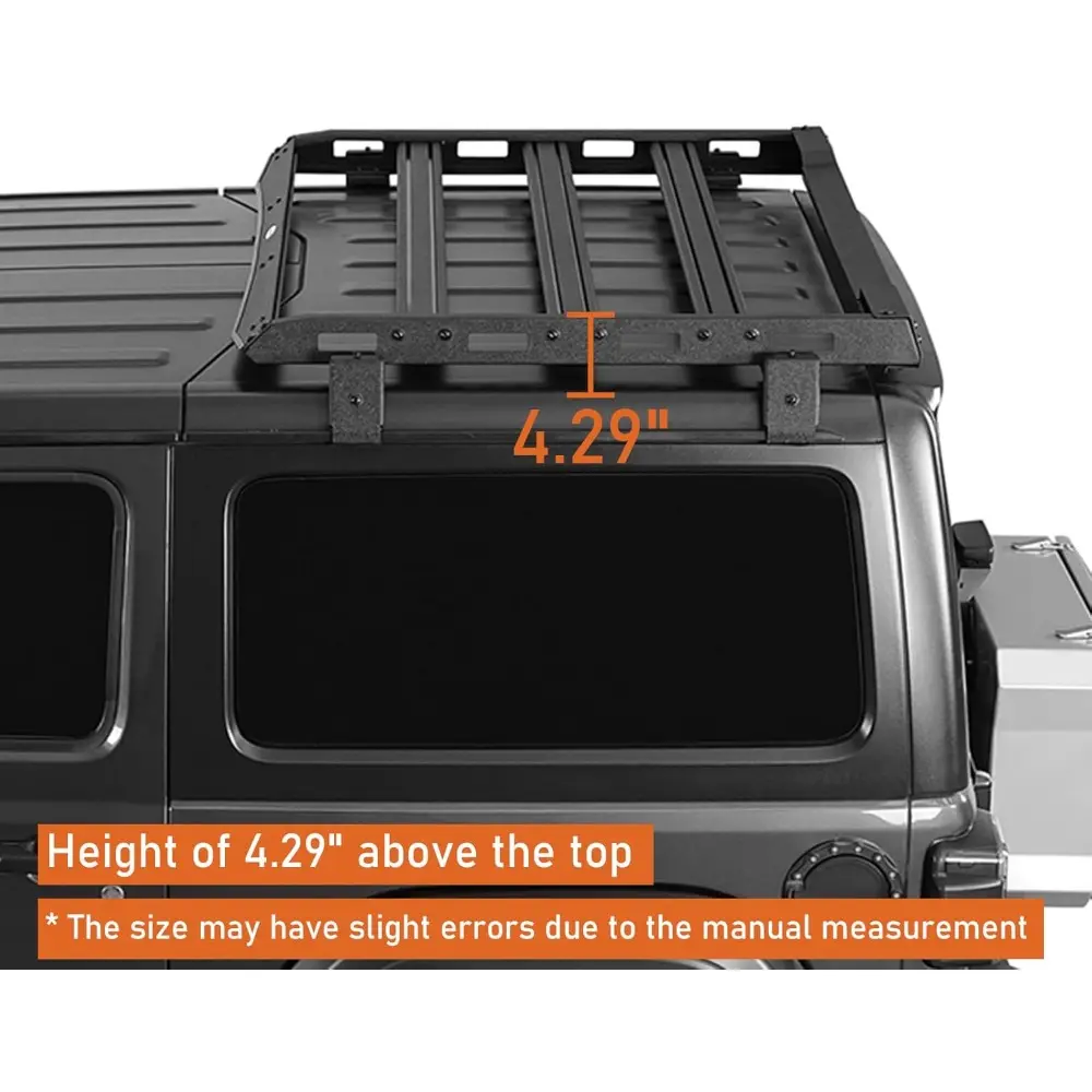 u-Box Roof Rack 2-Door Wrangler JL Aluminum Cross Bar Overland Cargo Carrier for 2018-2025 Jeep Wrangler JL 2 Door w/Hard Top