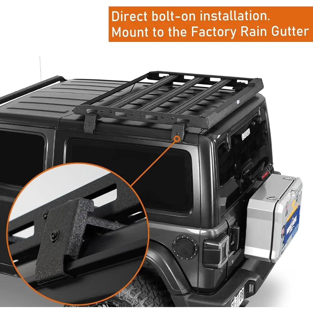 u-Box Roof Rack 2-Door Wrangler JL Aluminum Cross Bar Overland Cargo Carrier for 2018-2025 Jeep Wrangler JL 2 Door w/Hard Top