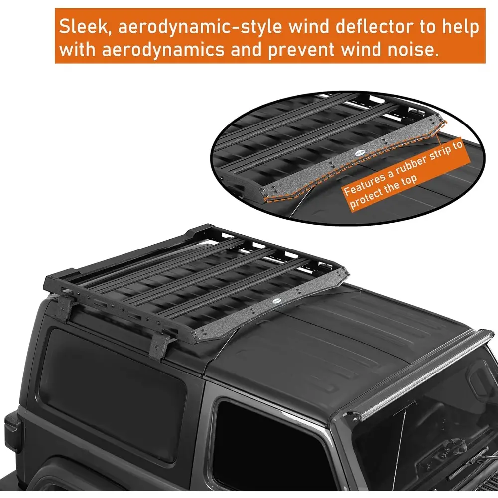 u-Box Roof Rack 2-Door Wrangler JL Aluminum Cross Bar Overland Cargo Carrier for 2018-2025 Jeep Wrangler JL 2 Door w/Hard Top