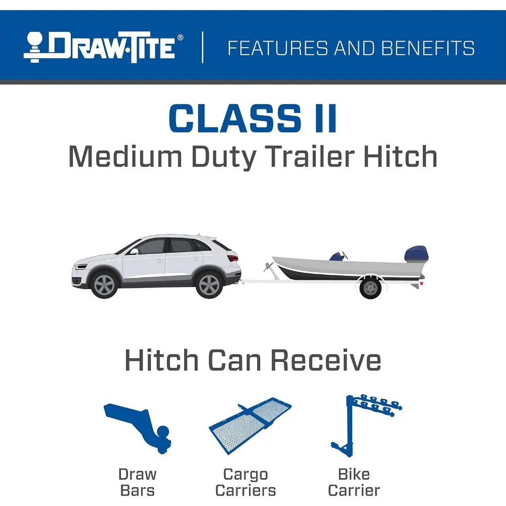 Draw-Tite 36601 Class 2 Trailer Hitch, 1.25 Inch Receiver, Black, Compatible with 2013-2021 Mazda CX-5