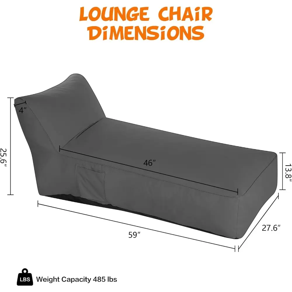 Outdoor Chaise Lounge Chair, Sunbed UV Resistant Sofa Couch Patio Furniture Waterproof Outside Sunlounge Reclining Sunbathing Be