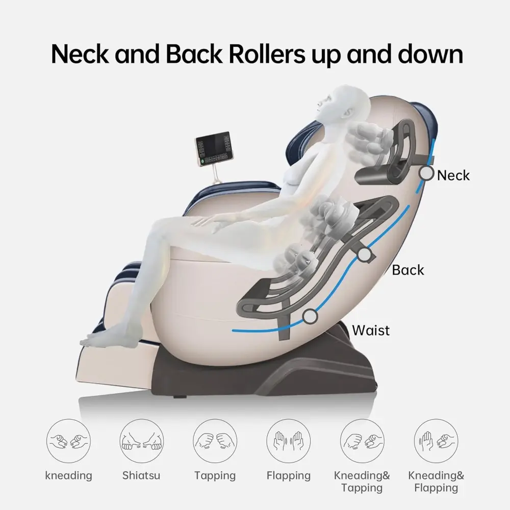 "2025 Advanced Shiatsu Massage Chair with Dual-core S Track, Zero Gravity Recliner, and Smart APP & LCD Controls for Lower Back