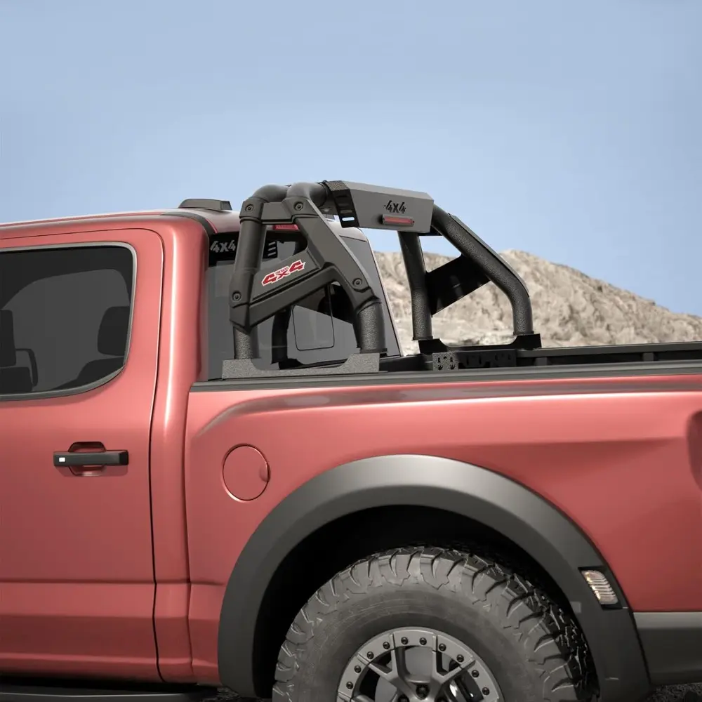 Universal Truck Bed Roll Bar, Adjustable Sport Bar Chase Rack Compatible with Dodge Ram 1500/2500/3500,Ford F-150/F-250/F-350, T