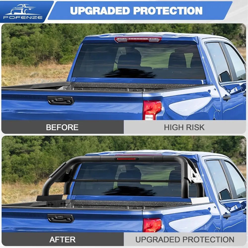 Roll Bar for Full Size Trucks Adjustable Chase Rack Sport Bar for Truck Compatible with Ford F150 & Ram & Chevy Silverado & Toyo