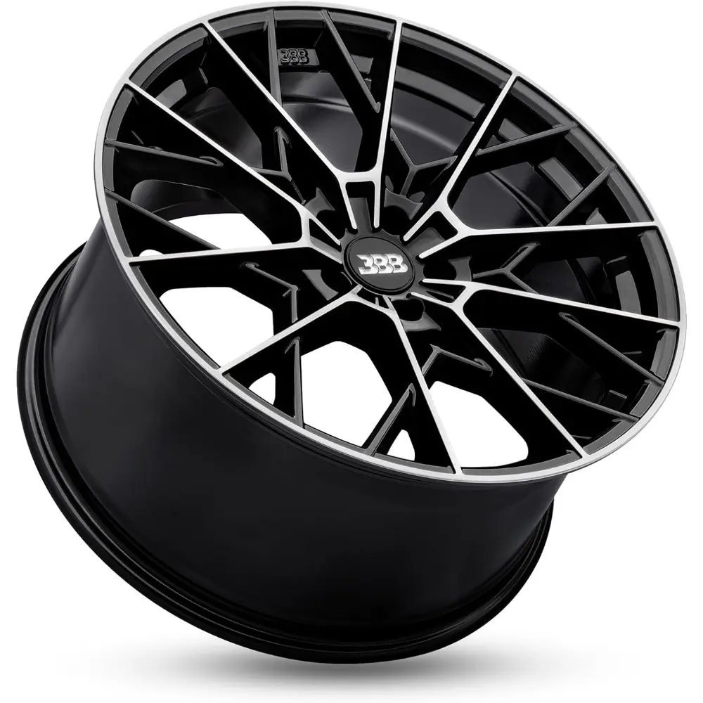Big Baller Brand H157 Z10 Gloss Black with Machined Face Passenger Car Automotive Aluminum Car Wheels Fits Lug Vehicles, Passeng