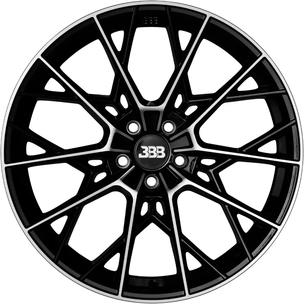 Big Baller Brand H157 Z10 Gloss Black with Machined Face Passenger Car Automotive Aluminum Car Wheels Fits Lug Vehicles, Passeng