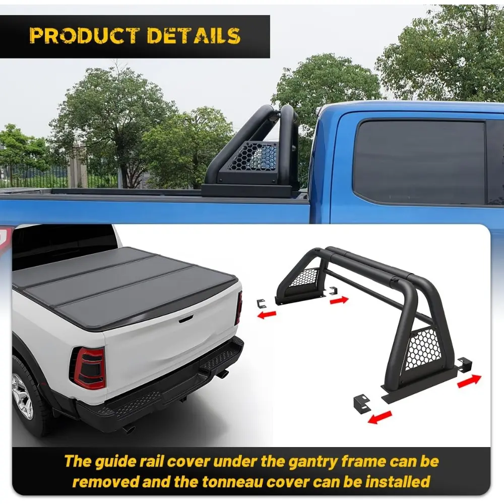 Classic Roll Bars for Universal Full Size Pickup Trucks, Adjustable Chase Rack Roll Bar for Chevrolet S-10 Colorado/GMC Sonoma/J
