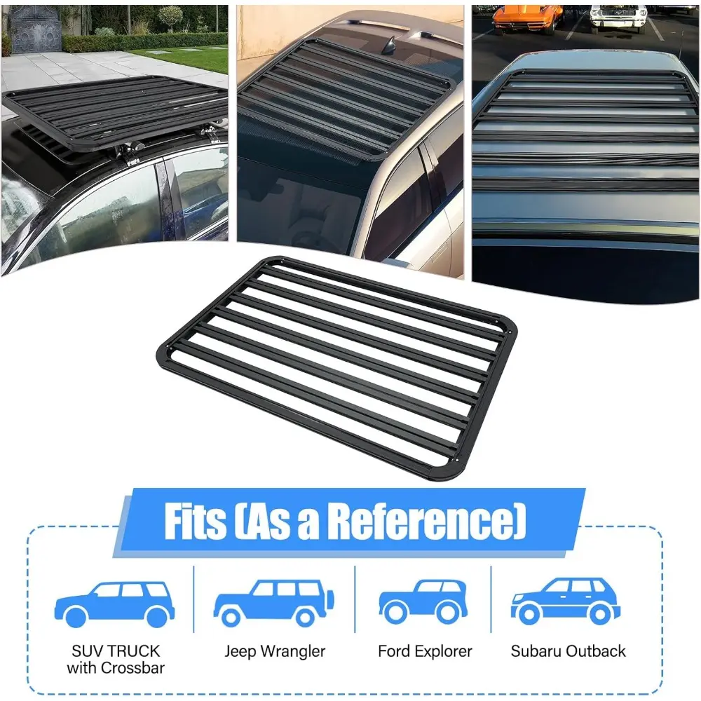 63" x 47.2" Car Roof Rack Universal Car Top Luggage Rack 440LBS Capacity Roof Rack Platform Cargo Carrier Aluminum Alloy Rooftop