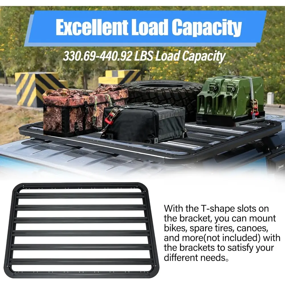 63" x 47.2" Car Roof Rack Universal Car Top Luggage Rack 440LBS Capacity Roof Rack Platform Cargo Carrier Aluminum Alloy Rooftop