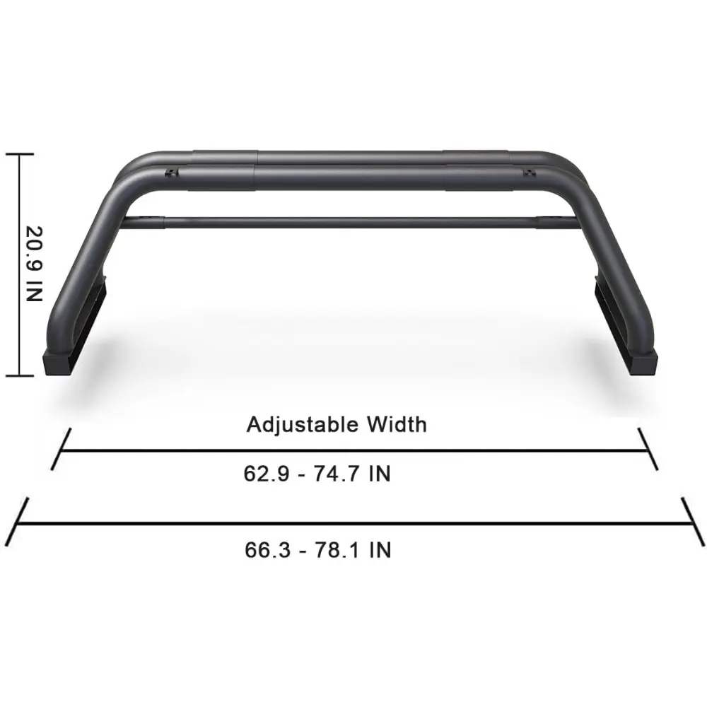 Roll Bed Bar for Truck Adjustable Chase Rack Roll Bar with Light Mount Universal Sport Bar Fits Full Size Pickup Truck