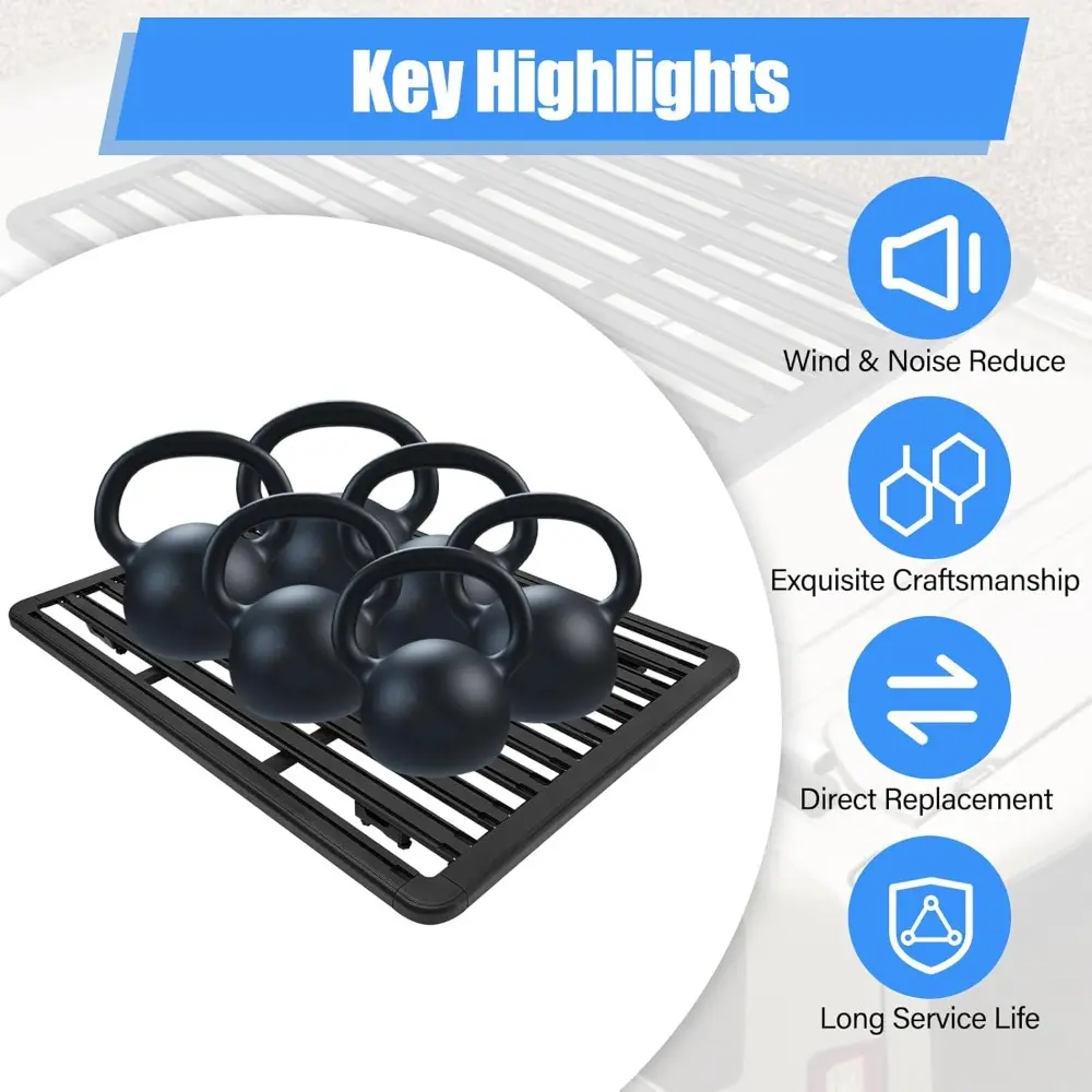 63" x 47.2" Car Roof Rack Universal Car Top Luggage Rack 440LBS Capacity Roof Rack Platform Cargo Carrier Aluminum Alloy Rooftop