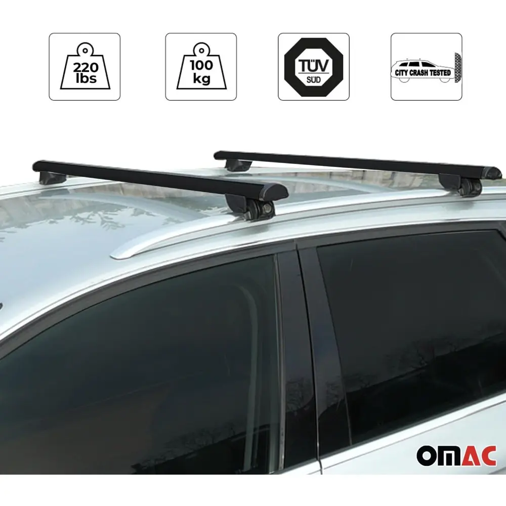 Beamar Roof Rack Cross Bars for Car, SUV, Truck, 58 inches, Aluminium, 220 Lbs, Black