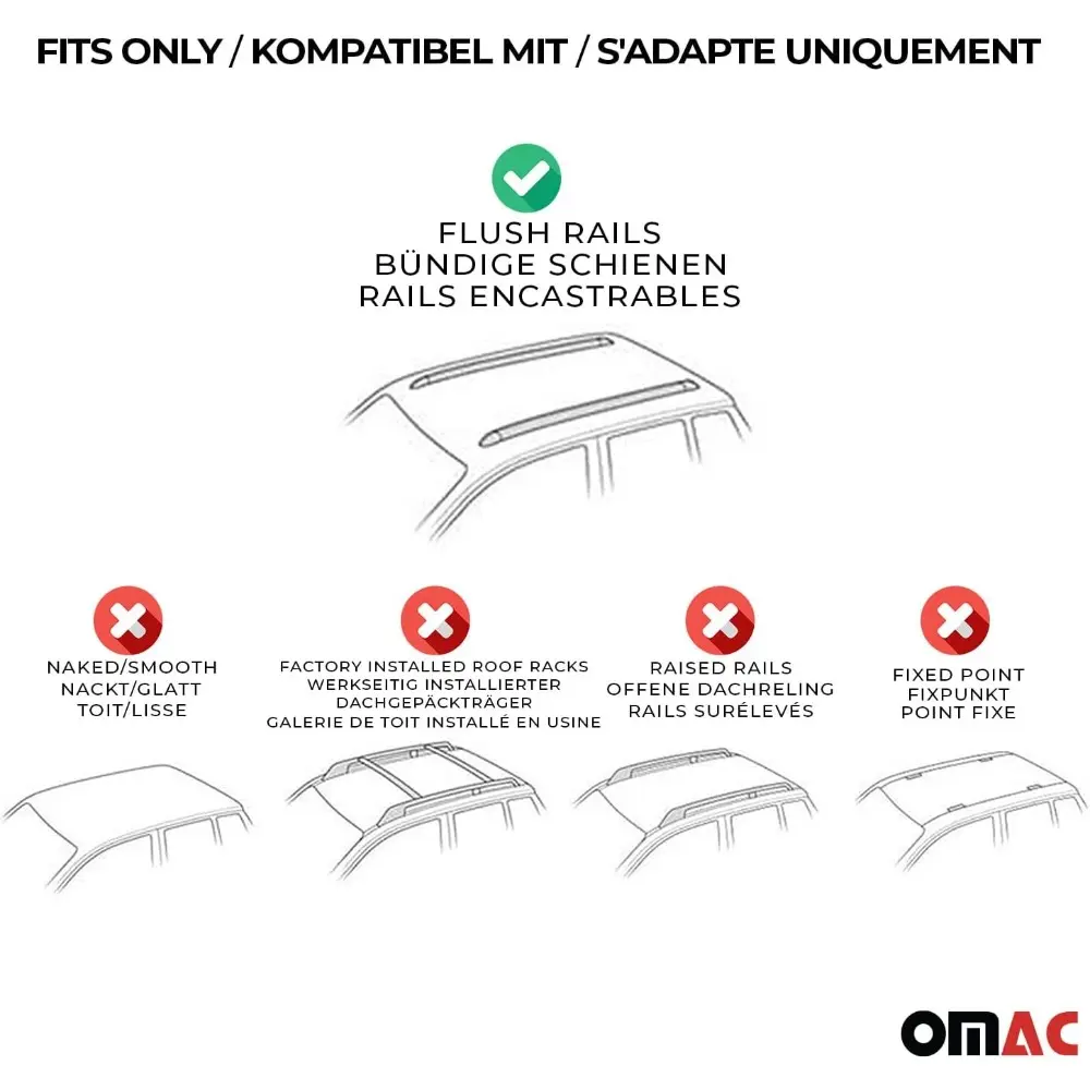 Beamar Roof Rack Cross Bars for Car, SUV, Truck, 58 inches, Aluminium, 220 Lbs, Black