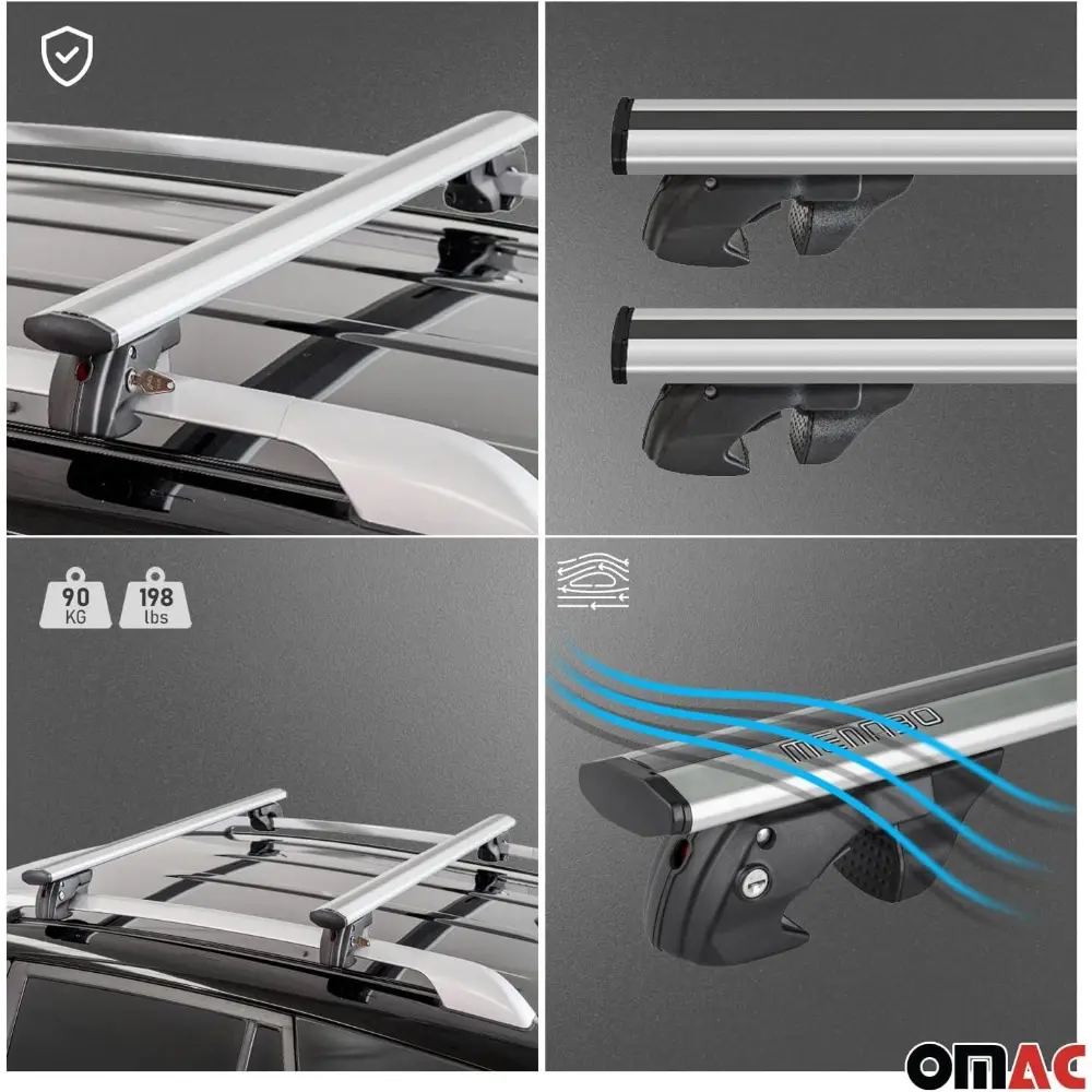 Aluminium Roof Racks Cross Bars Carrier for VW Jetta SportWagen 2011-2014 Gray 2 Pcs Anti-Theft for Travel Kayak Canoe Surf Ski
