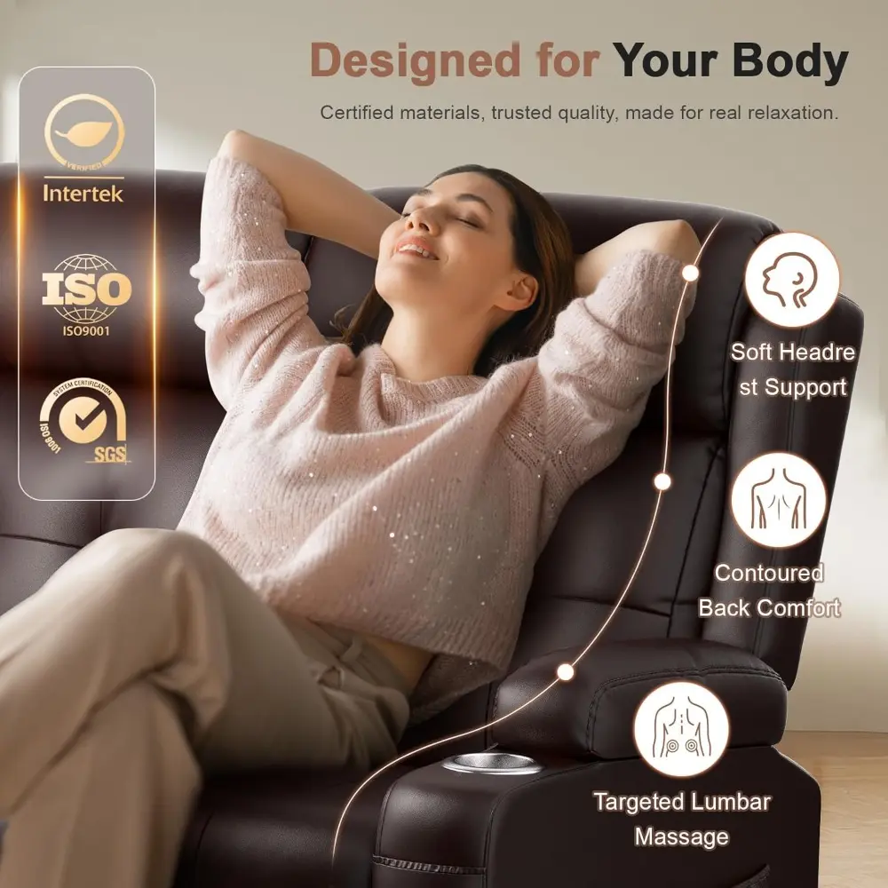 Recliner Sofa, Massage Reclining 3 Seater Sofa Sets Heavy Weight Capacity, RV Loveseat Clearance, Recliner Couch with Storage, C